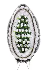 Венок белый ритуальный арт.12001