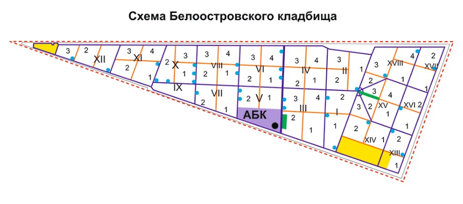 Схема Белоостровского кладбища